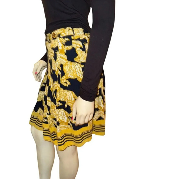 Anthropologie Maeve Women's M A-Line Midi Skirt Multicolor Animal Print size 4 - Picture 2 of 13